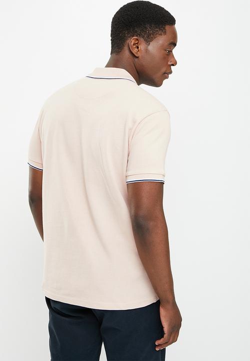 POLO - Men colour blocked logo golfer - pink