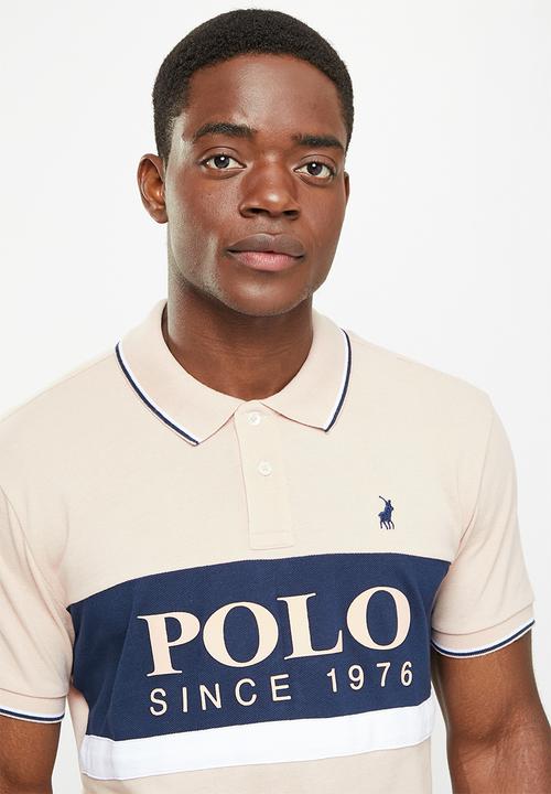 POLO - Men colour blocked logo golfer - pink