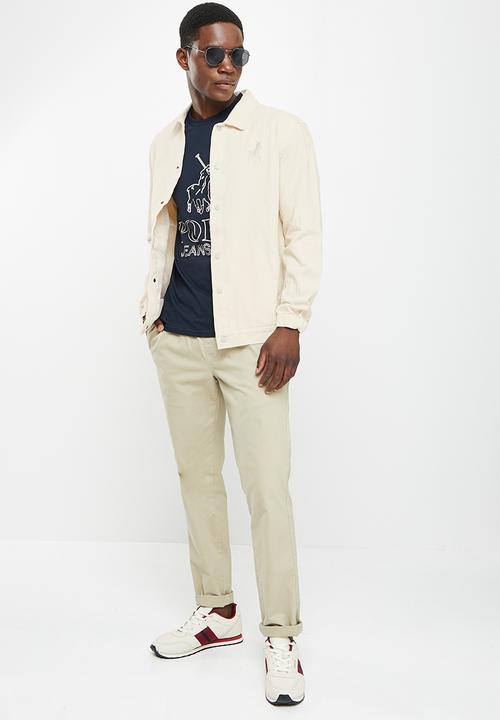 POLO - Men sport bandile coach jacket - stone
