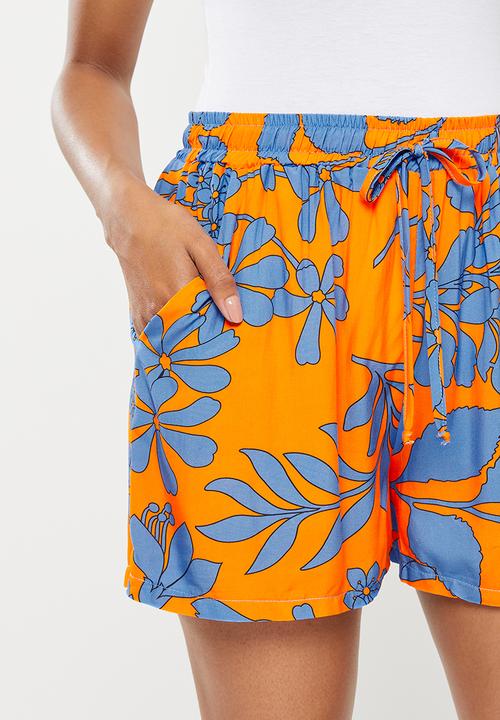 Me&B - Elasticated shorts - orange blue floral