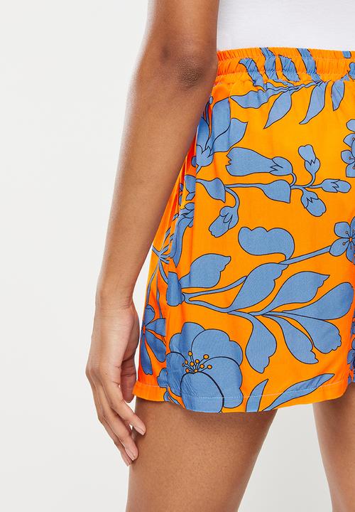 Me&B - Elasticated shorts - orange blue floral
