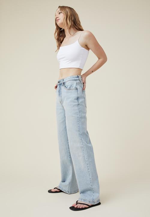 Cotton On - Stretch wide leg jean - sky blue