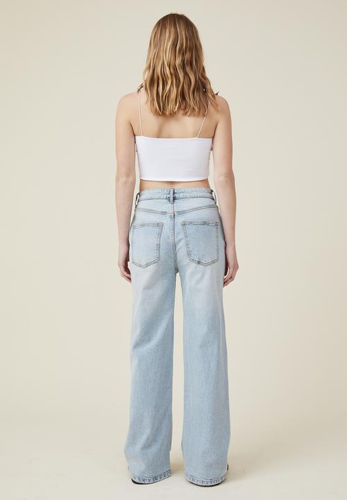 Cotton On - Stretch wide leg jean - sky blue