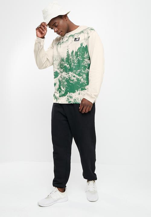 New Balance  - Nb at graphic long sleeve - timberwolf