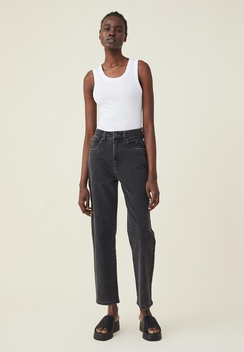 Cotton On - Straight stretch jean - graphite black