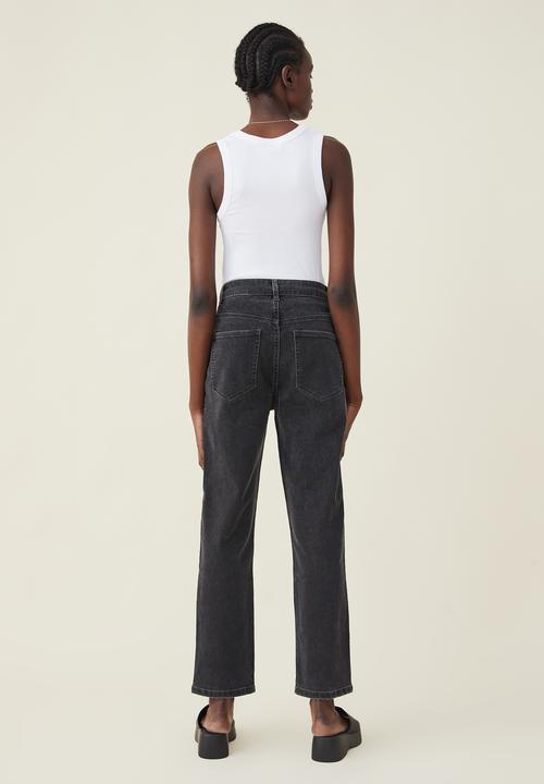 Cotton On - Straight stretch jean - graphite black