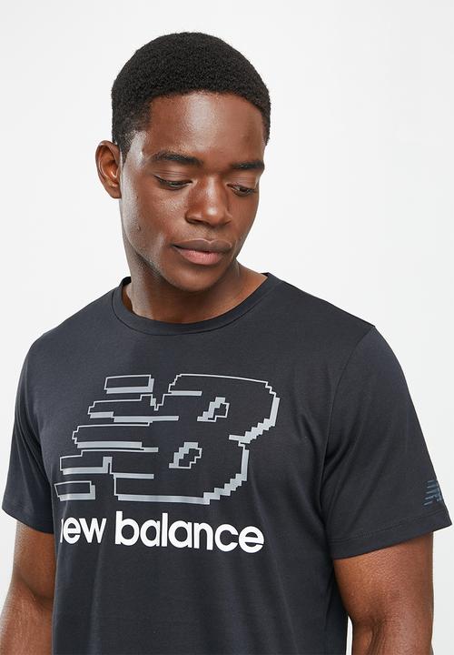 New Balance  - Tenacity heather tech short sleeve - black/black multi
