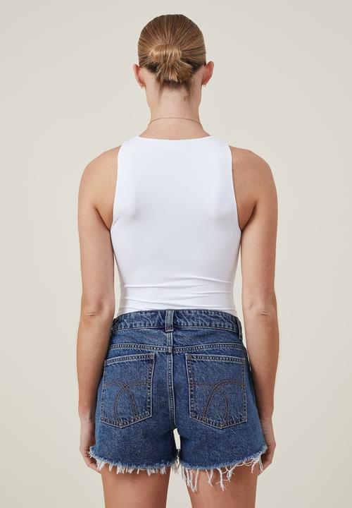 Cotton On - Sculpted high neck bodysuit - white