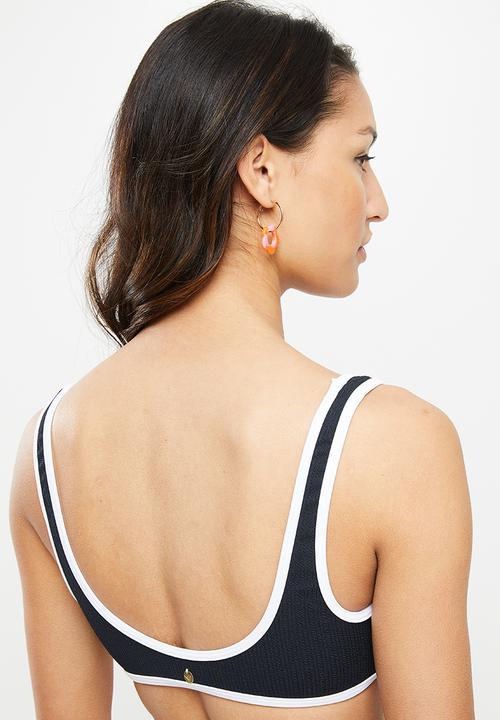 Roxy - Paradise shine rib bralette - anthracite