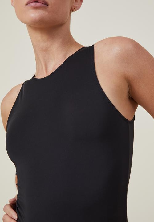 Cotton On - Sculpted high neck bodysuit - black