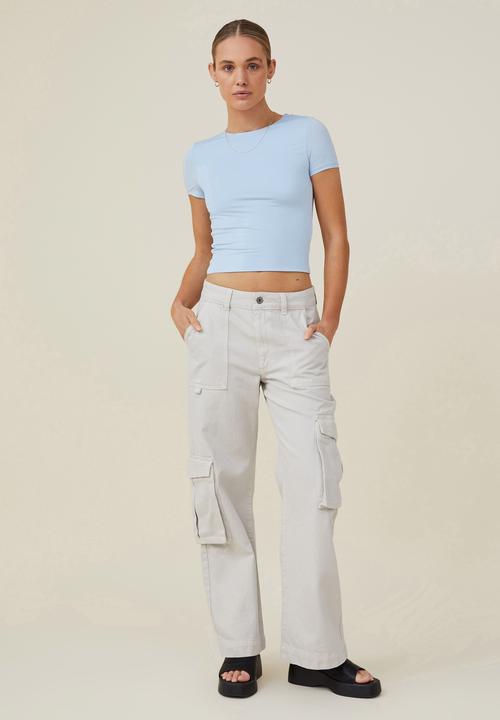 Cotton On - Sculpted crew neck tee - seaside blue