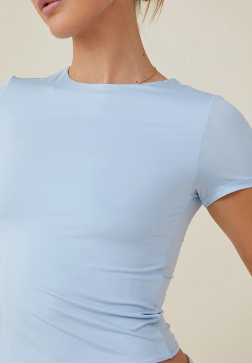 Cotton On - Sculpted crew neck tee - seaside blue