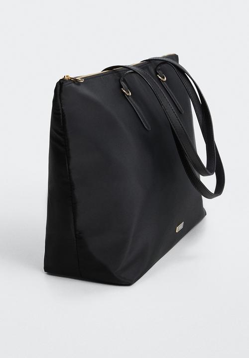 MANGO - Shopper bag with handles - black