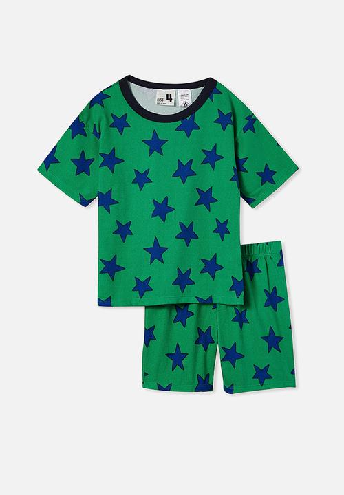 Cotton On - Finn short sleeve pyjama set - toffee apple & scattered stars