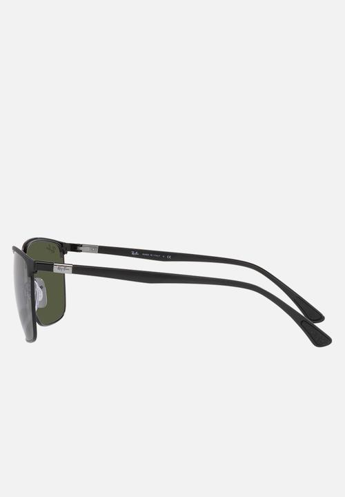 Ray-Ban - 57 - matte black on black/green