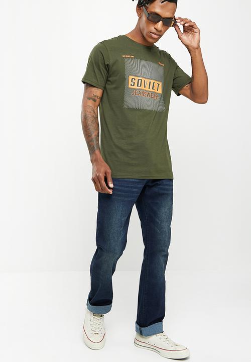 SOVIET - M maceo short sleeve logo tee - olive