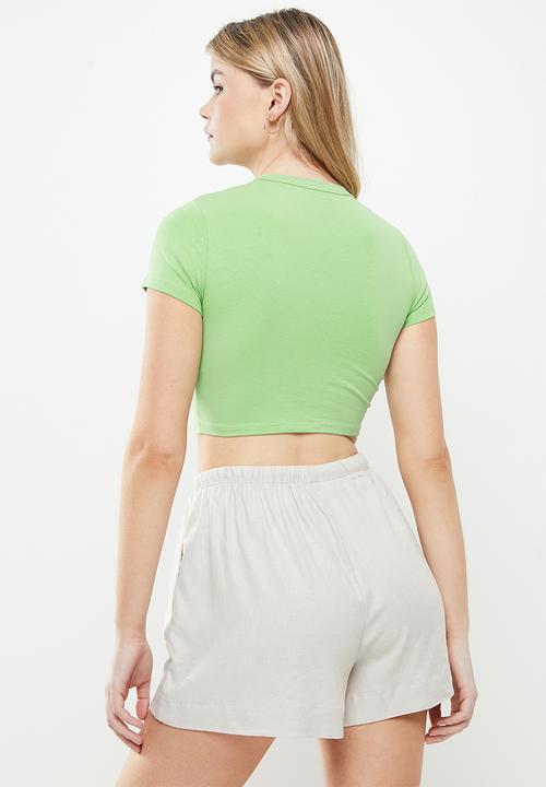 Cotton On - Micro crop tee - lively green