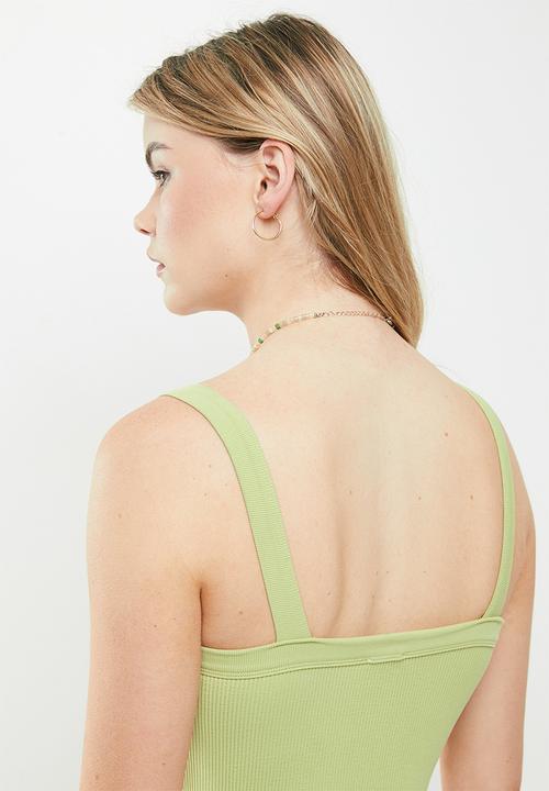 Cotton On - Seamless nelly straight neck tank - soft khaki