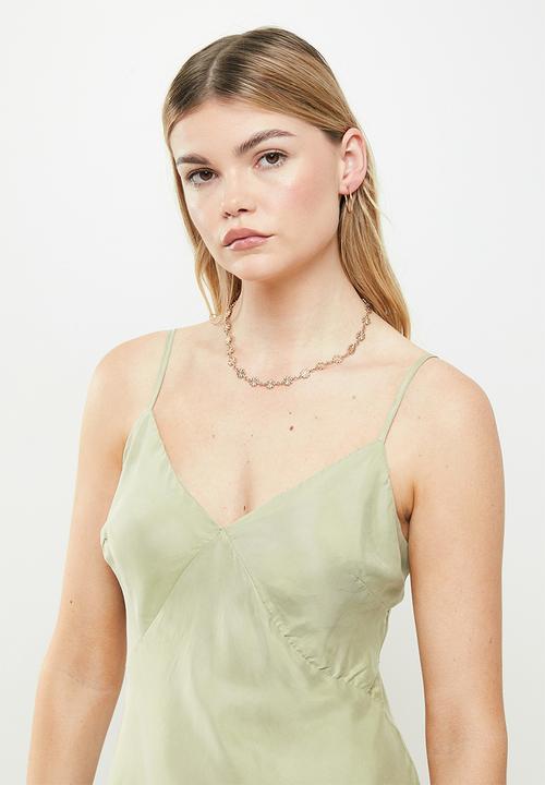 Cotton On - Cupro slip midi dress - seafoam green
