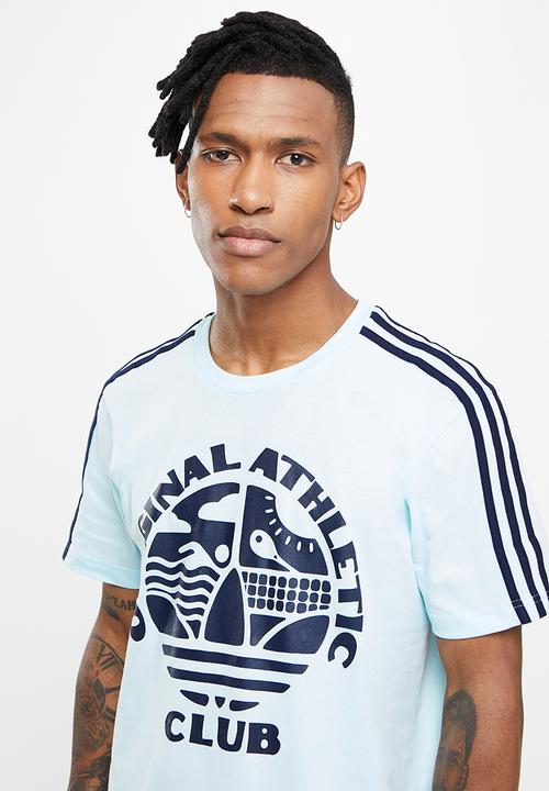 adidas Originals - Qac 3-stripe tee - almost blue & legend ink