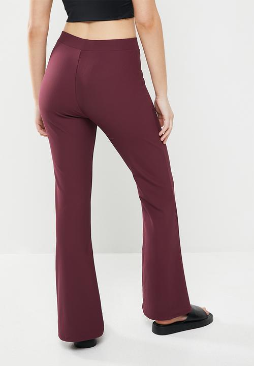 Cotton On - Rib flare pant - wine
