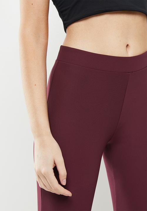 Cotton On - Rib flare pant - wine