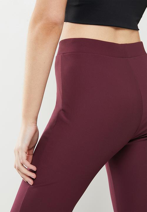 Cotton On - Rib flare pant - wine