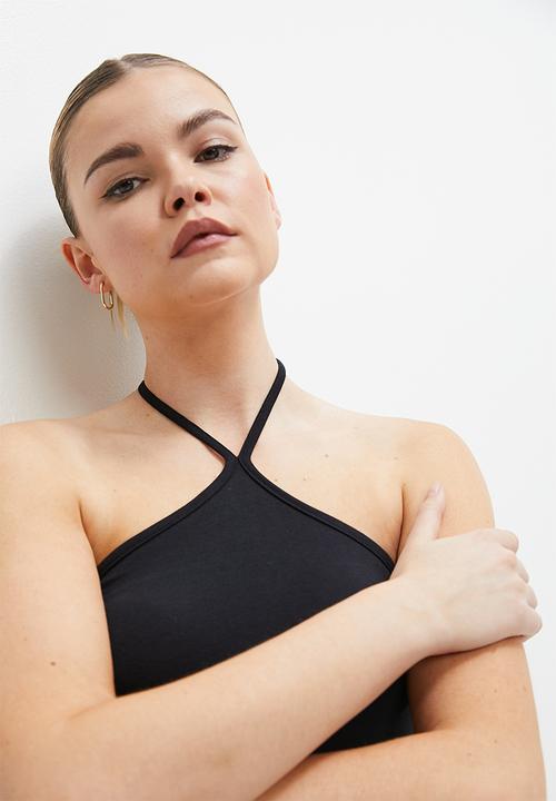 Blake - Mini halter neck dress - black