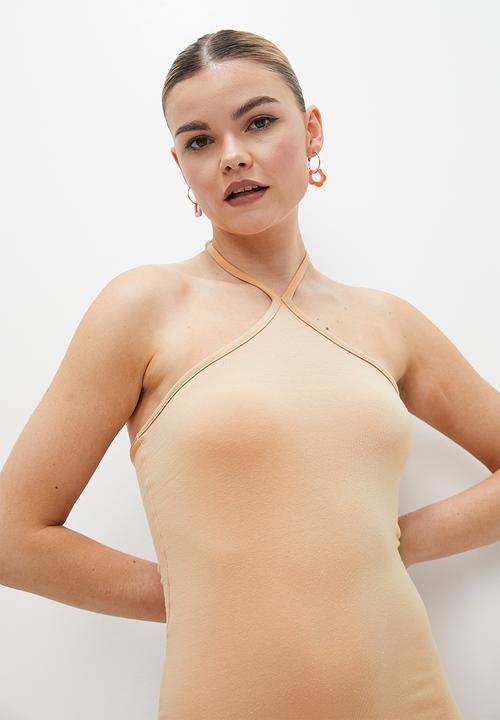 Blake - Mini halter neck dress - beige