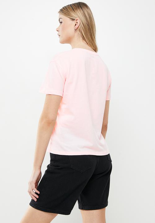 Trendyol - Printed semi-fitted T-shirt - light pink
