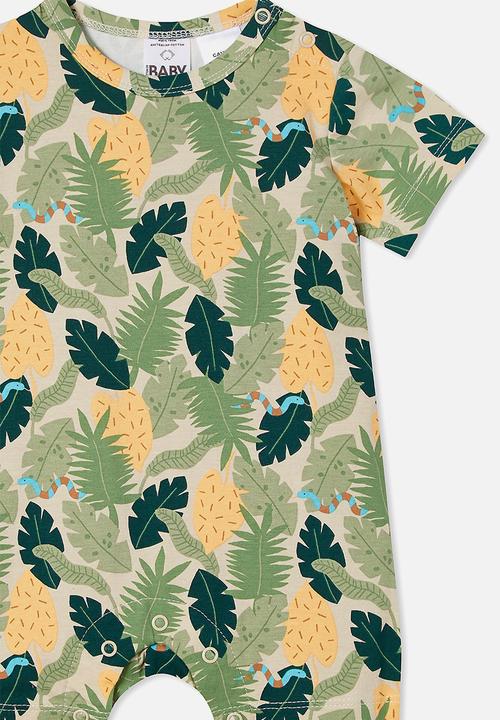 Cotton On - The short sleeve romper - rainy day/tropical steve