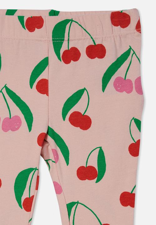 Cotton On - Quinn ruffle legging - pinky/santina cherries