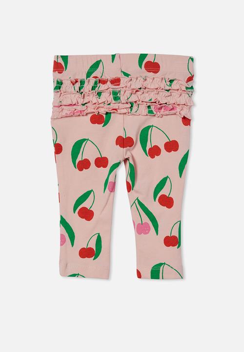Cotton On - Quinn ruffle legging - pinky/santina cherries