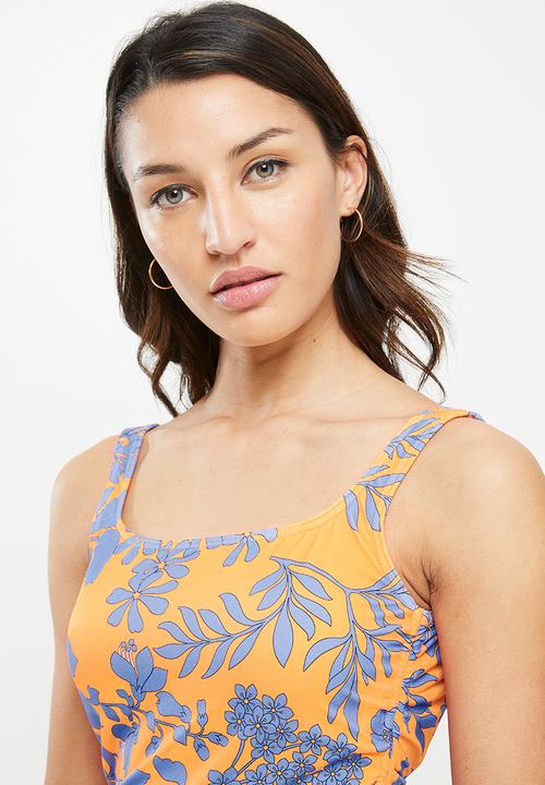 Me&B - Digital printed swimsuit - orange blue floral