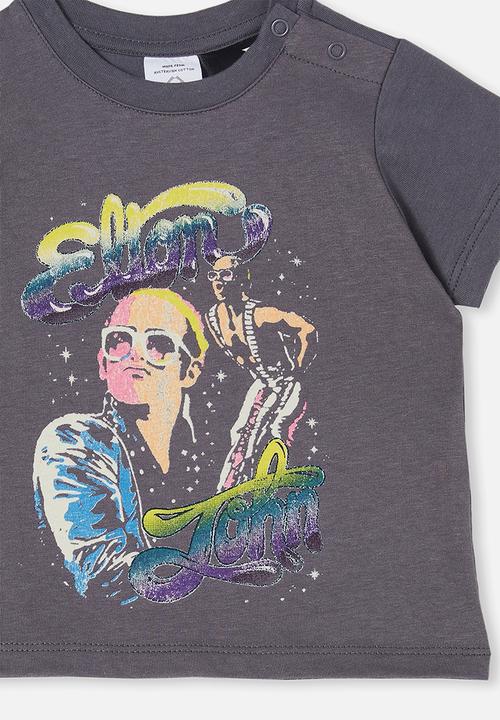 Cotton On - Jamie short sleeve tee-license - lcn bra rabbit grey/elton john speckle