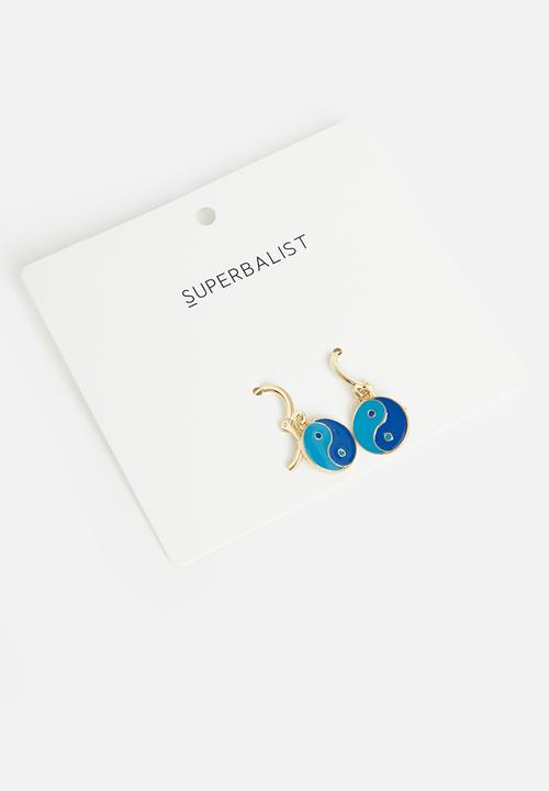 Superbalist - Ying yang earrings - blue & gold