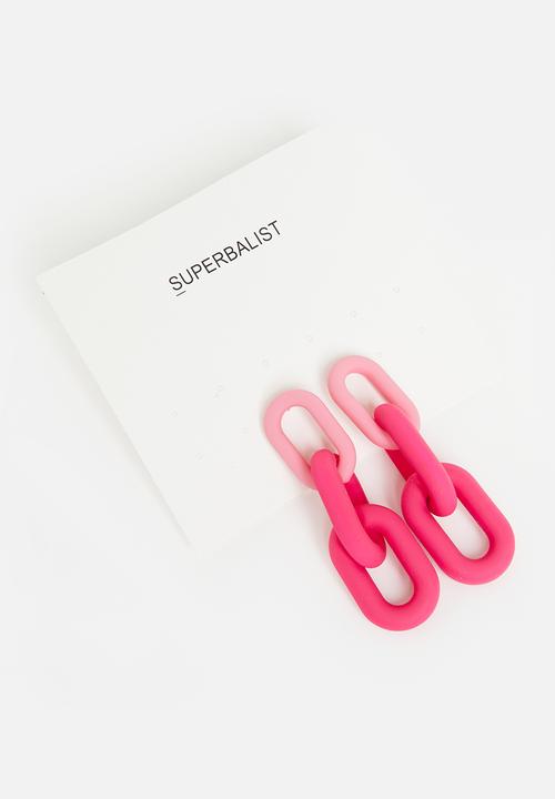 Superbalist - Molly chain link earrings - pink
