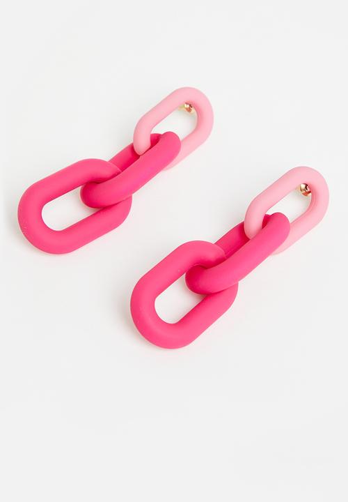 Superbalist - Molly chain link earrings - pink