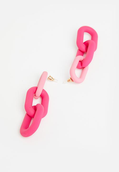 Superbalist - Molly chain link earrings - pink