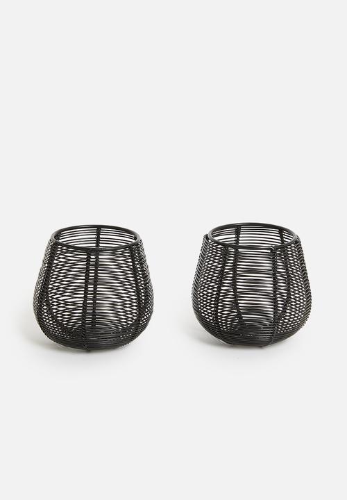 H&S - Iron candle holder - black