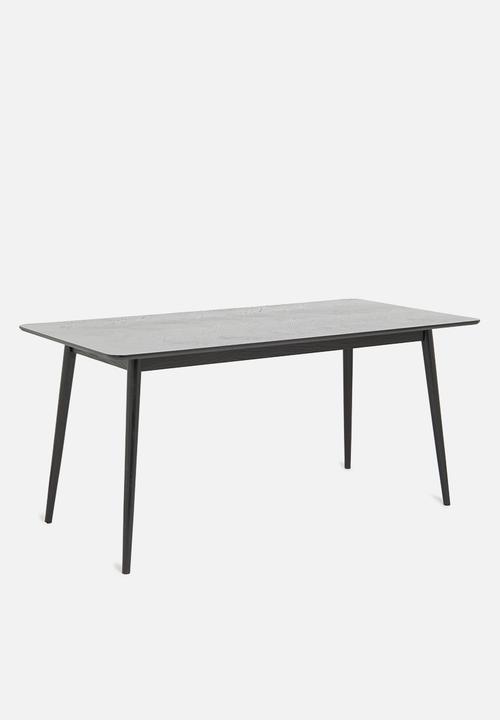 Sixth Floor - Fabio herringbone dining table - black