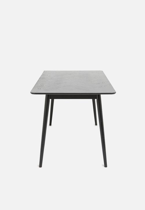 Sixth Floor - Fabio herringbone dining table - black