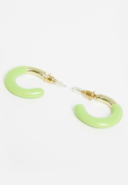 Superbalist - Dani hoop earrings - gold & green 