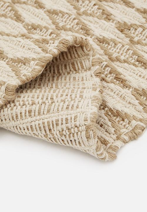 Sixth Floor - Chev jute & cotton runner - natural/white