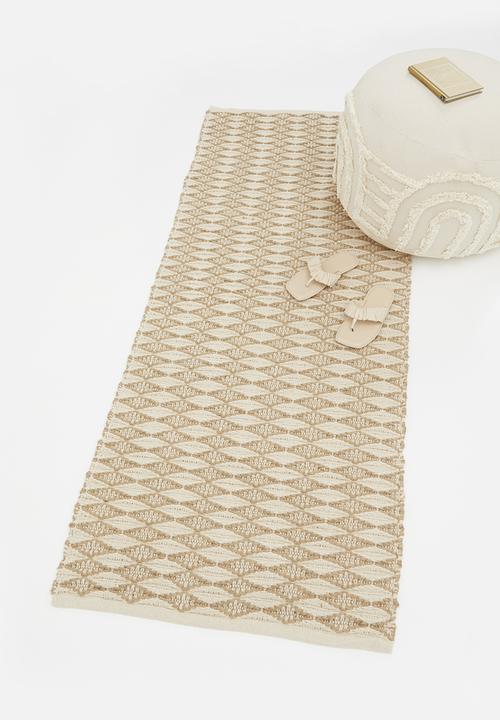 Sixth Floor - Chev jute & cotton runner - natural/white