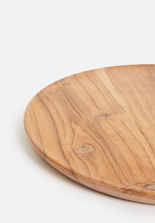 H&S - Wooden candle plate - natural