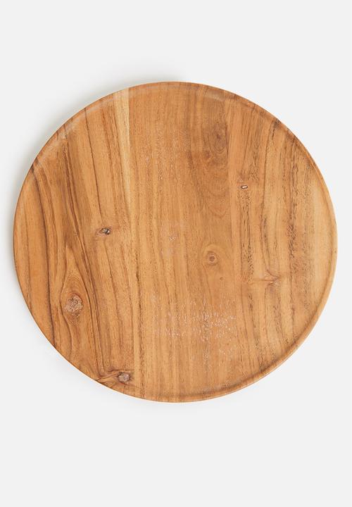 H&S - Wooden candle plate - natural