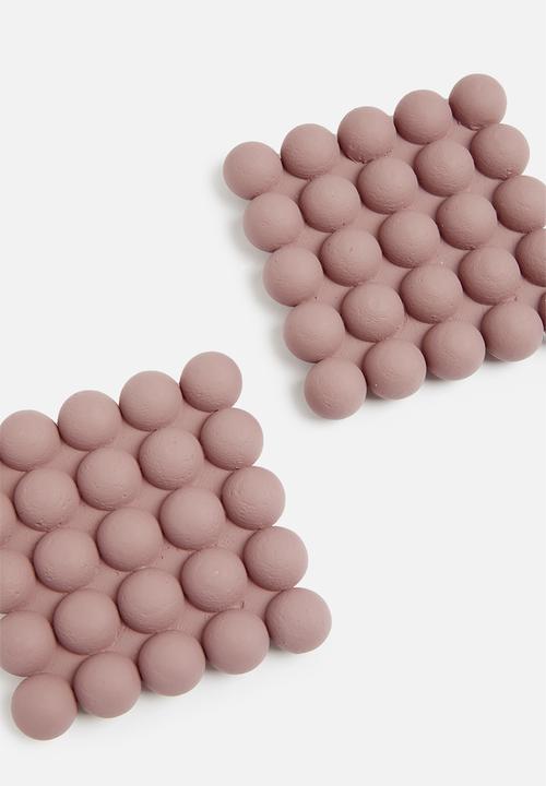 Sixth Floor - Fizz resin coaster set of 4 - clay