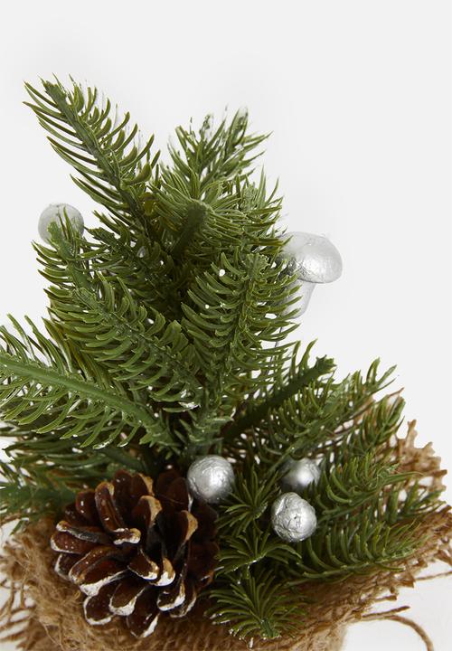H&S - Christmas tree in jute pot - silver