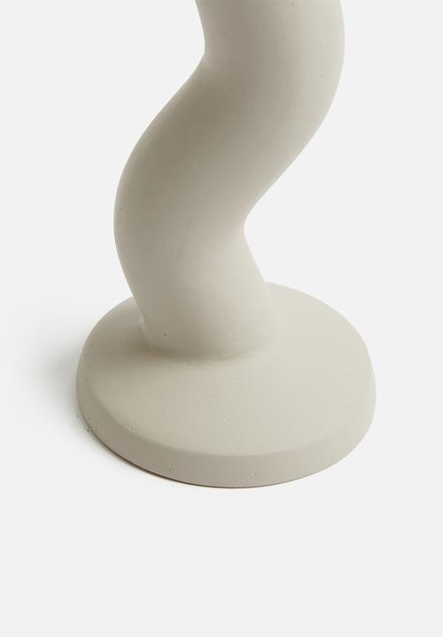 Sixth Floor - Wavy dinner candle holder - cream
